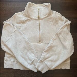 Lululemon Women’s Grey and Gold Quarter Zip Size 4